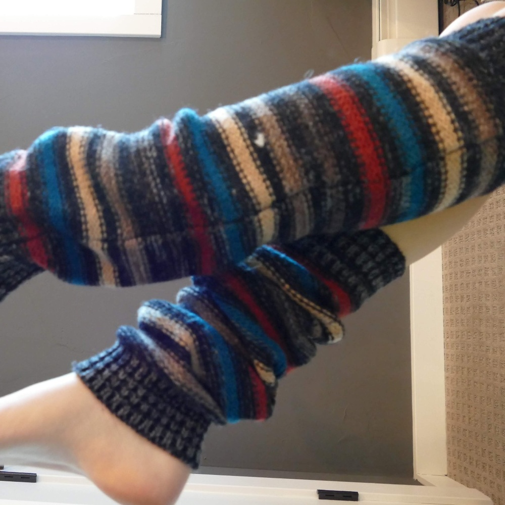 Striped Knit Leg Warmers